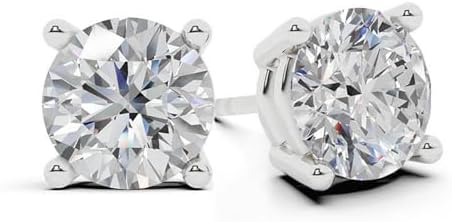 Belacqua lab grown diamond stud earrings in polished 14k white gold settings
