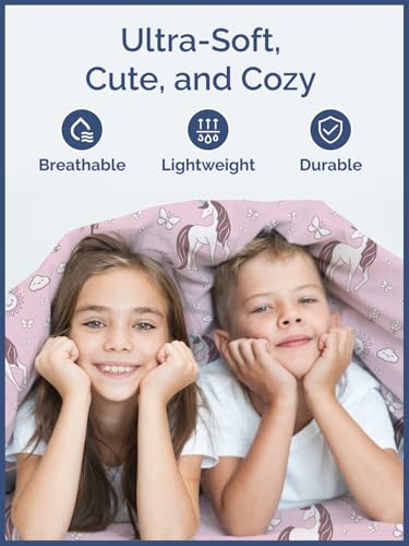Image of Kids Full Unicorn Pink Bed Sheets - 4 Piece Kids Unicorn Pink Sheet Set