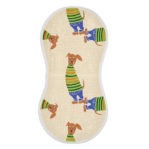 4 Pack Baby Burp Cloths, Soft Absorbent Burping Cloths for Babies, Cotton Milk Spit Up Rags, Large Size for Newborns, Baby Boys and Girls (Sweater Dogs Pattern)