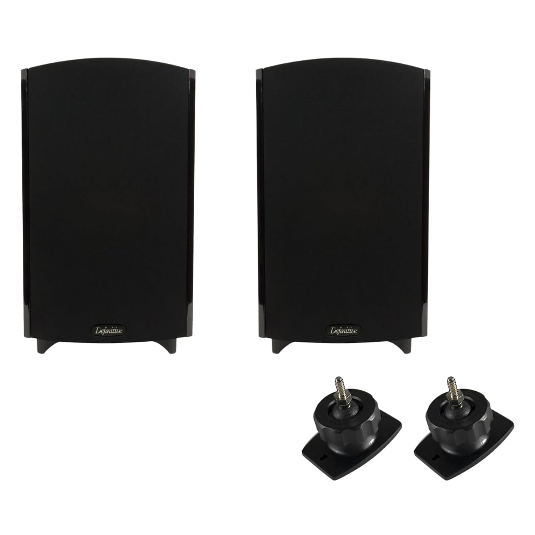 Definitive Technology Home Theater Bundle: 2X ProMonitor 1000 Speakers (Black) + Pro-Mount 90 Wall Brackets