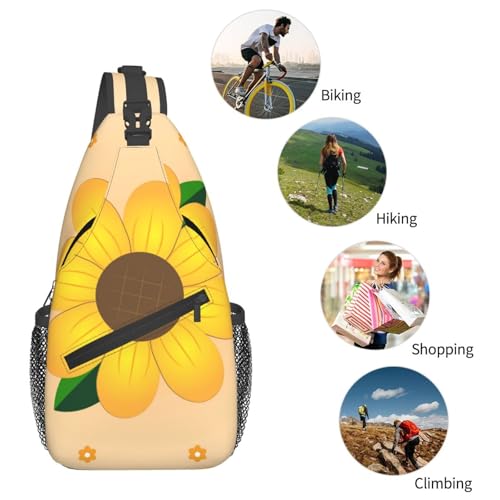Mochila unisex con diseño girasol dorado, liviana y duradera miniatura 6