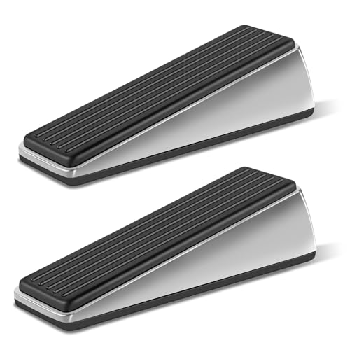 Premium Door Stop 2 Pack, Heavy Duty Door Wedge, Door Wedges Indoors with Anti-Scratch Rubber Surface - for Door Gaps from 0.43 to 1.3 Inches(1.15-3.3 CM)
