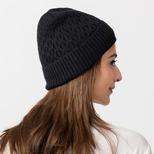 Image of AMOLDO Unisex Woolen Beanie Cap | Warm Winter Hat - Zigzag Design