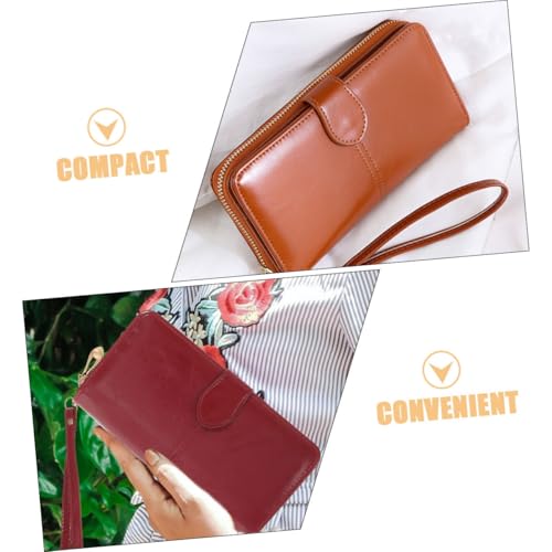 2Pcs Women Wallet Portable Faux Leather Zipper Purse Compact Travel Wallet for Cards Cash Phone Stylish Design for Everyday Use3