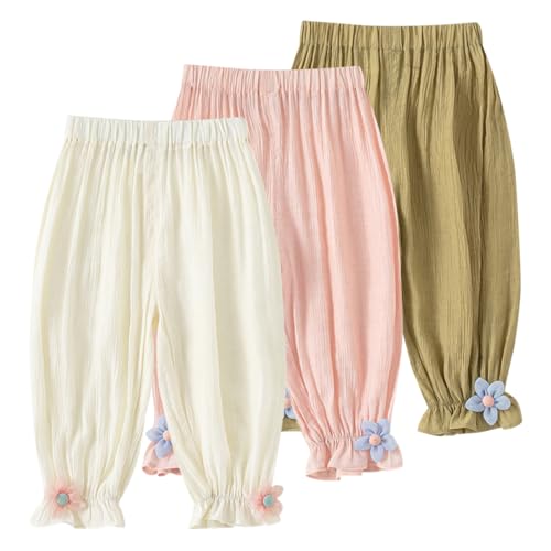 Pantalon bloomers été bébé fille enfant 1-9 ans jogging bouffant sarouel lot de 3