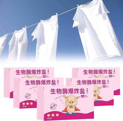 Premium Multi-Functional Bio-Enzyme Cleaning Tablets | Effective Biological Enzyme Washing | Superior Stain Removal Tablets for Clothes, Curtains, and Shoes (5pcs)