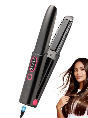 Mini plancha para cabello inalámbrica recargable miniatura 1