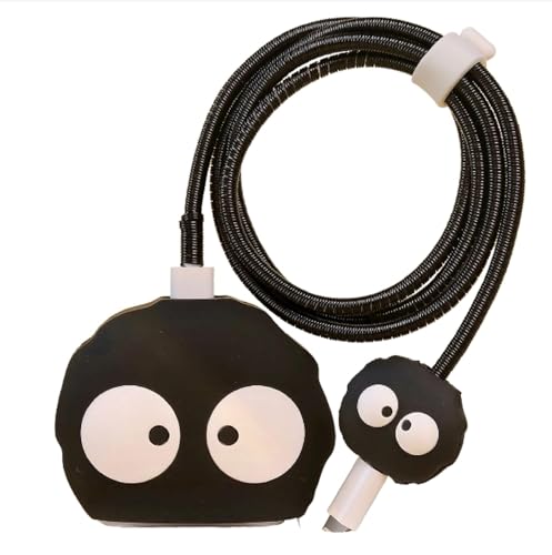 Image of Cartoon 3D Design Protective Case Compatible with Apple 18W - 20W USB-C Power Adapter Charger, Protective Cover for iPhone 18W & 20W Power Adapter Charger with Wire Saver. (Coal Ball)