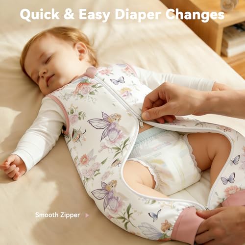 Image of Chilsuessy Toddler Sleep Sack with Feet 4-5 T, 0.5 TOG Cotton Baby Wearable Blanket with Legs, Sleep Bag Walker with 2-Way Zipper, Elf