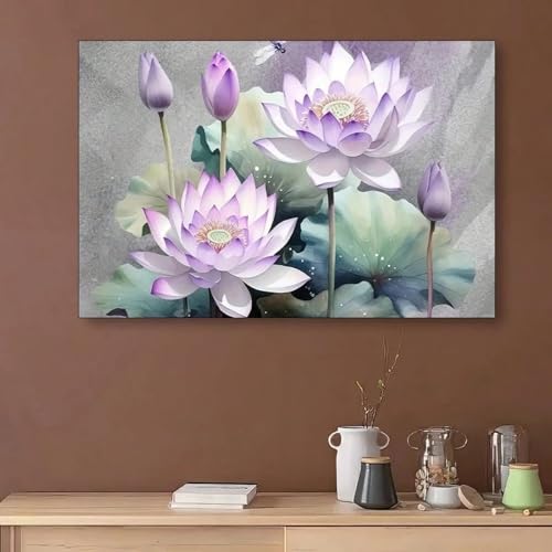 Décoration murale salon : cadre toile libellule verte 40x60