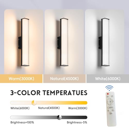 Lampe murale LED extérieure 30CM IP65 étanche avec télécommande - 2