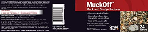 Crystalclear Muckoff, Natural Pond Muck Remover, Clears Away Muck & Sludge, Easy To Use Bacteria & Enzyme Tablets, Safe Water Treatment, Treats 1,000 Gallons, 4 Month Supply, 24 Tablets, 5.6 Oz #TOP3