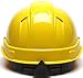 Pyramex Ridgeline Cap Style Hard Hat, Vented, 4-Point Ratchet Suspension, Yellow