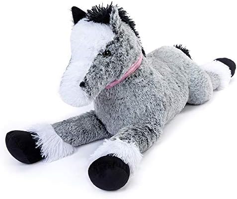 Tezituor Large Horse Stuffed Animals, 35 Inch Stuffed Horse Plush Toys, Soft Horse Pony Plush Pillow for Kids Girlfriend, Gray