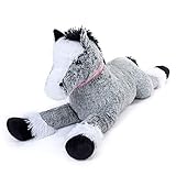 Tezituor Giant Horse Stuffed Animal, Large Pony Grey Plush Toy Horse, Big Gift for Kids,35 Inches