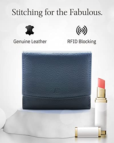 Image of Access Denied REAL LEATHER Small Wallets For Women - Compact Ladies Credit Card Holder With Coin Purse RFID Holiday Gifts For Her
