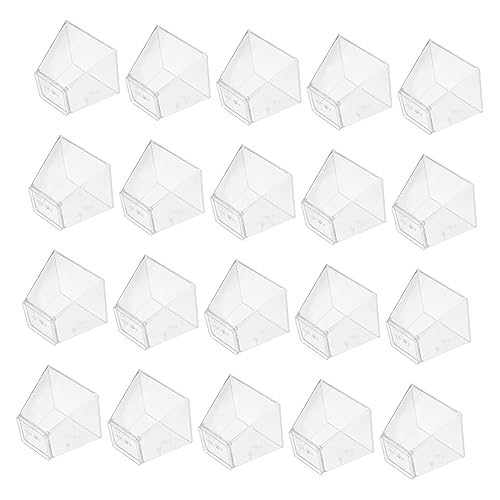 minkissy 60ml Disposable Dessert Cups 100pcs Set Lids Included Portion Cups for Jelly Yogurt Mousses Square Trapezoid Design Food Grade Plastic