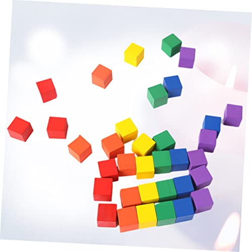 Toyvian 100 Pçs Cubo De Madeira Artesanato Pequeno Cubo De Madeira Pequeno Bloco DIY Cubo De Madeira