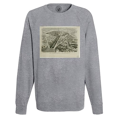 Sweatshirt Homme Dessin Ancien Jardin du Luxembourg Paris Vintage Noir