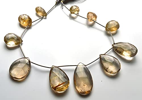Quartz rutile noir naturel perles briolettes poire 12-29mm de qualité supérieure pour joaillerie