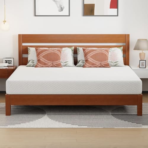 Image of FDW | 8 Inch King Mattress | Medium Firm | Gel Memory Foam Mattress | White | Bed in a Box, CertiPUR-US Certified | Pressure Relief, Cooling Ventilated Foam | Washable Removable Cover