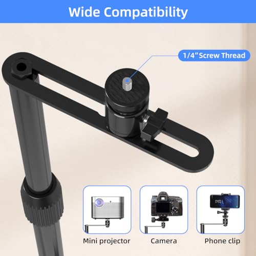 Suptek PR001FP-SP Projector Stand Against Wall Hidden Stand, 360°Swivel, Height Adjustable, Mini Projector Mount Bracket thumb #4