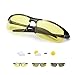 Produktbild TJUTR Polarisierte Nachtsichtbrille Herren Photochromatisch Sports für UVA UVB Schutz Metallrahmen Leicht Nacht Vision Blendschutz Brille (Schwarz(sport)/Gelb Photochromatisch)