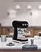 Smeg Manual Espresso Machine with Steam Wand, 15 Bars of Pressure, Stainless Steel Porta Filter, Passive Cup Warmer, User Friendly Controls, and Measuring Scoop Tamper Made in Italy (Black)