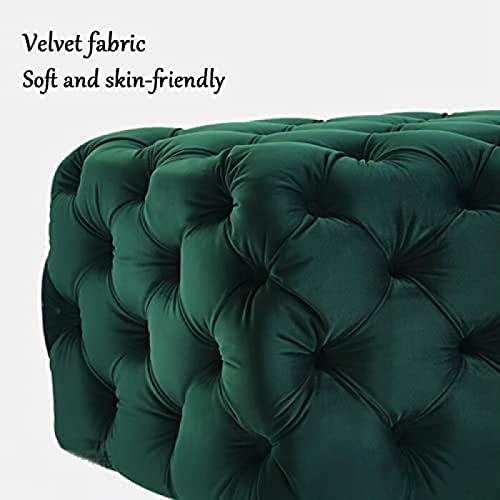 Banc à chaussures vert de chambre : grand pouf de rangement ottoman - 5