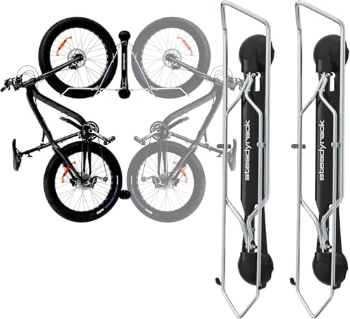 Steadyrack Fahrrad Wandhalterung - Fat Rack - Fahrrad Wandhalterung Vertikal als Aufbewahrungslösung für Ihr Haus Ihre Garage oder Ihren Fahrradpark - 2er Packung
