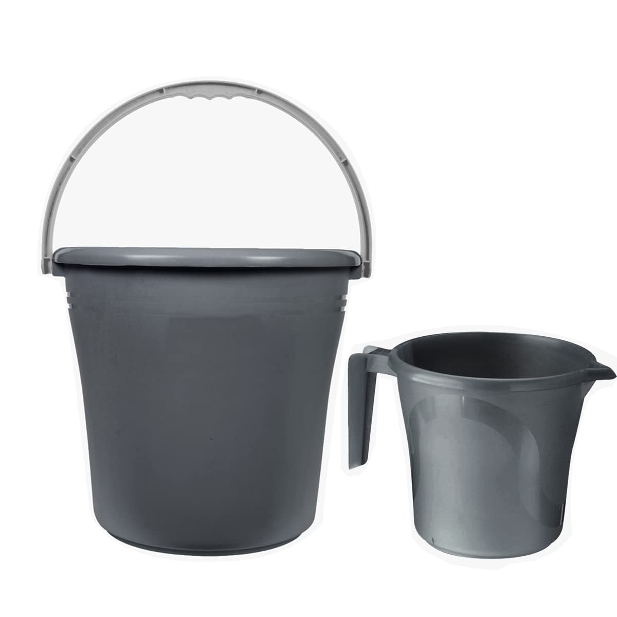 Dhwani Enterprise (Ratan) Plastic Bathroom Set 02 Pieces Heavy Duty, Large Capacity (20 LTR Bucket, Mug 1 LTR) Grey (B0B5N4F1ZC) Amazon Price History, Amazon Price Tracker