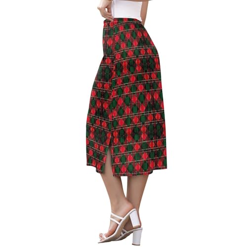 Women Beachy High Waisted Skirts for Women Midi Length Work Split Midi Skirt2