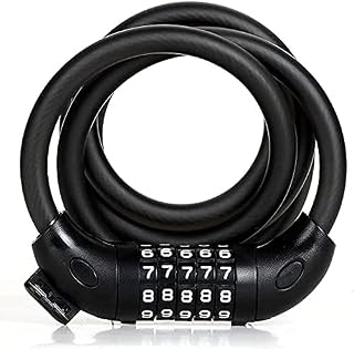 Bike Lock Cable Combination Bike Lock Cable 5 Numeral Code Combination Bicycle Security Bicycle Cable Lock for Bicycle Outdoors