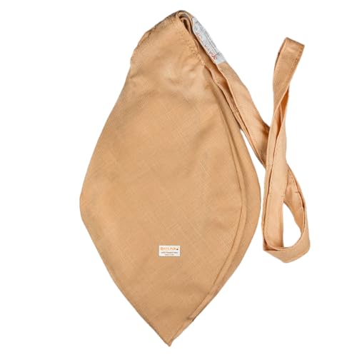 Image of Original Pure Cotton Gomukhi Japa Mala Bag /Chanting Bag or Beads Bag /Jholi /Thole with Zip Pocket and Sakshi Mala Counter (Cream Khadi Colour)
