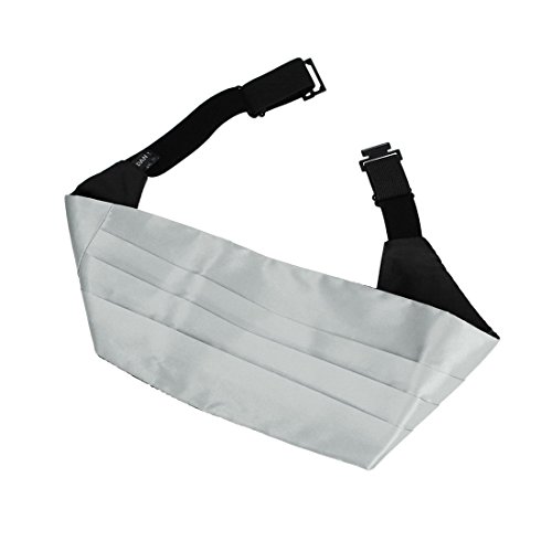 Dan Smith Satin Cummerbunds For Party Clip-On Adjustable Solid Gray Cummerbunds Bowties Set Dic1E01H Gainsboro #TOP3