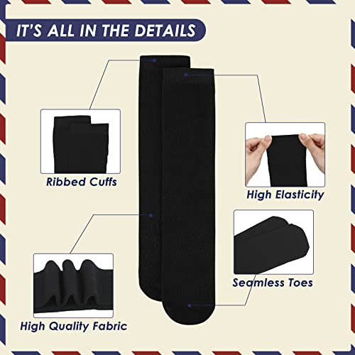 American Trends Kids Knee High Socks Boys Girls School Uniform Dress Socks Toddler Long Tube Seamless Knit Socks 3 Pack4