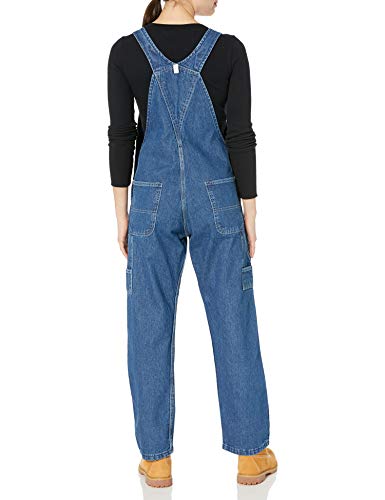 Key Apparel Enzyme Washed Denim Bib Overalls For Women - Work Utility & Safety Overalls & Coveralls - Indigo Blue (4/Short) #TOP1