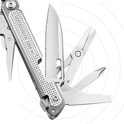 LEATHERMAN, FREE P4 Multitool with Magnetic Locking, One Size Hand Accessible Tools and Premium Nylon Sheath and Pocket Clip, Built in the USA