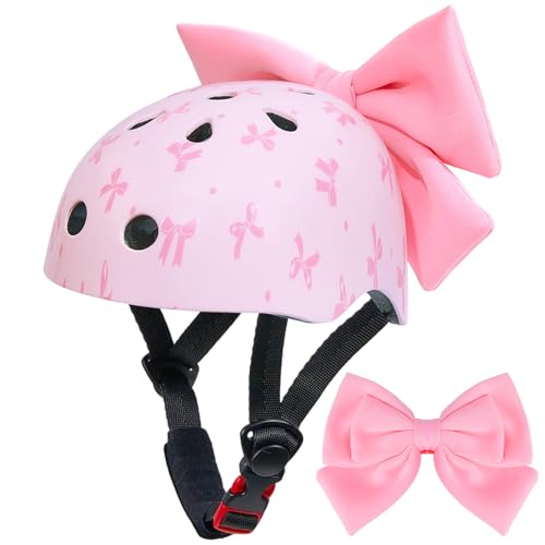 Helmet for Kids 3-8-14 Kids Bike Helmet with DIY Bow Adjustable Toddler Youth Girls Helmets for Skating Bicycle Scooter Skateboard