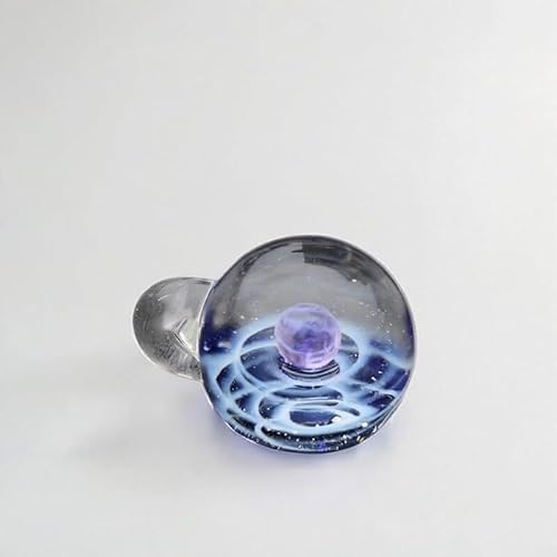 Aoflyspr Galaxy Glass Pendant Necklace, Cosmic Space Universe Design, Handmade Glass Art Jewelry, Spiral Pattern (B White Silk Powder Ball Style)