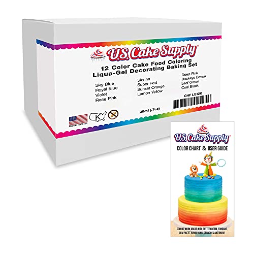 U.S. Cake Supply LO-83 12 Color Cake Food Coloring Liqua-Gel Decorating Set thumb #6