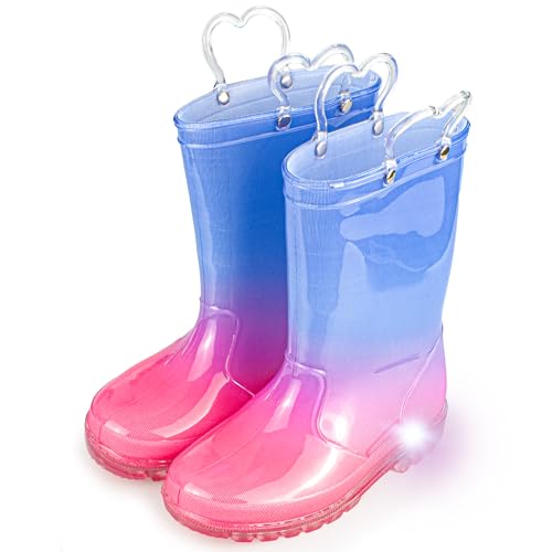 Toddler Rain Boots Waterproof Rubber Kids Rain Boots for Girls and