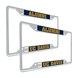 Desert Cactus University of California Davis Metal License Plate Frame for Front or Back of Car Officially Licensed (Alumni 2-Pack)