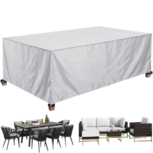 Housse de protection salon de jardin rectangulaire bâche table patio