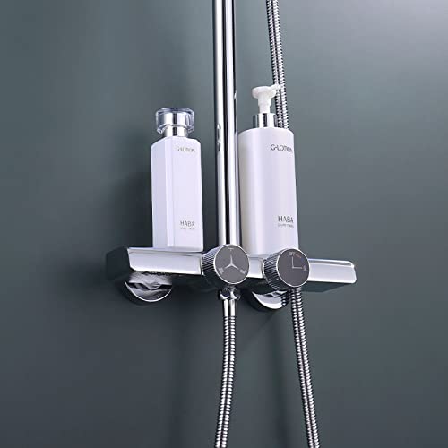 Mitigeur de douche avec colonne réglable en hauteur et double sortie d'eau
