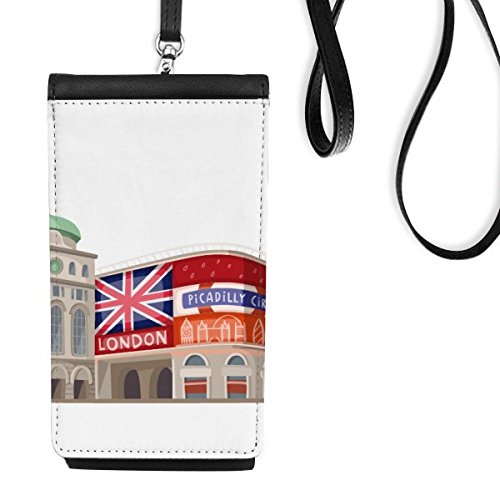 Hanging téléphone noir en faux cuir pour éviter les chutes
