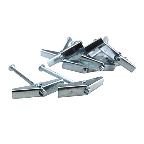 Steel Toggle Bolt, Zinc Plated Finish, Round Head, Slotted Drive, 4