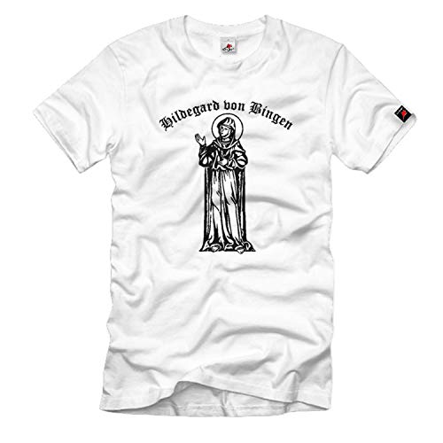 T-Shirt Blanc de Coupe Droite Hildegarde de Bingen Taille M