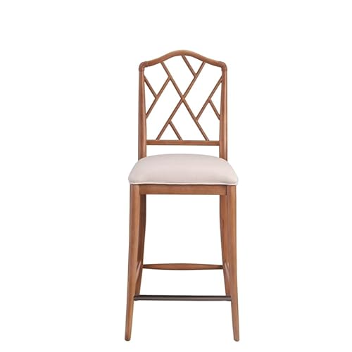 image for Universal Furniture Set of 2 Solid Wood Chippendale Bar Stools in Tan 