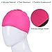 PATIKIL Silicone Swim Cap, 2 Pack Waterproof Swimming Hat Non-Slip Adult Swimming Caps for Women and Men Swim Training Racing, Rose Red